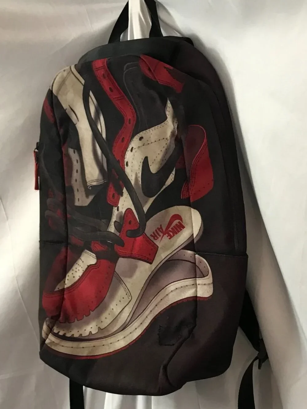 Jordan Nike Air Centered Shoe Logo Activewear Athletic Sport Cut Backpack